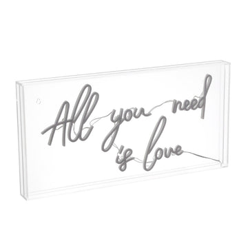 All You Need Is Love 23.63" X 11.75" Contemporary Glam Acrylic Box USB Operated LED Neon Light - JONATHAN Y